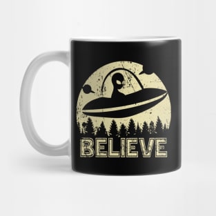 Vintage Believe Alien UFO Mug